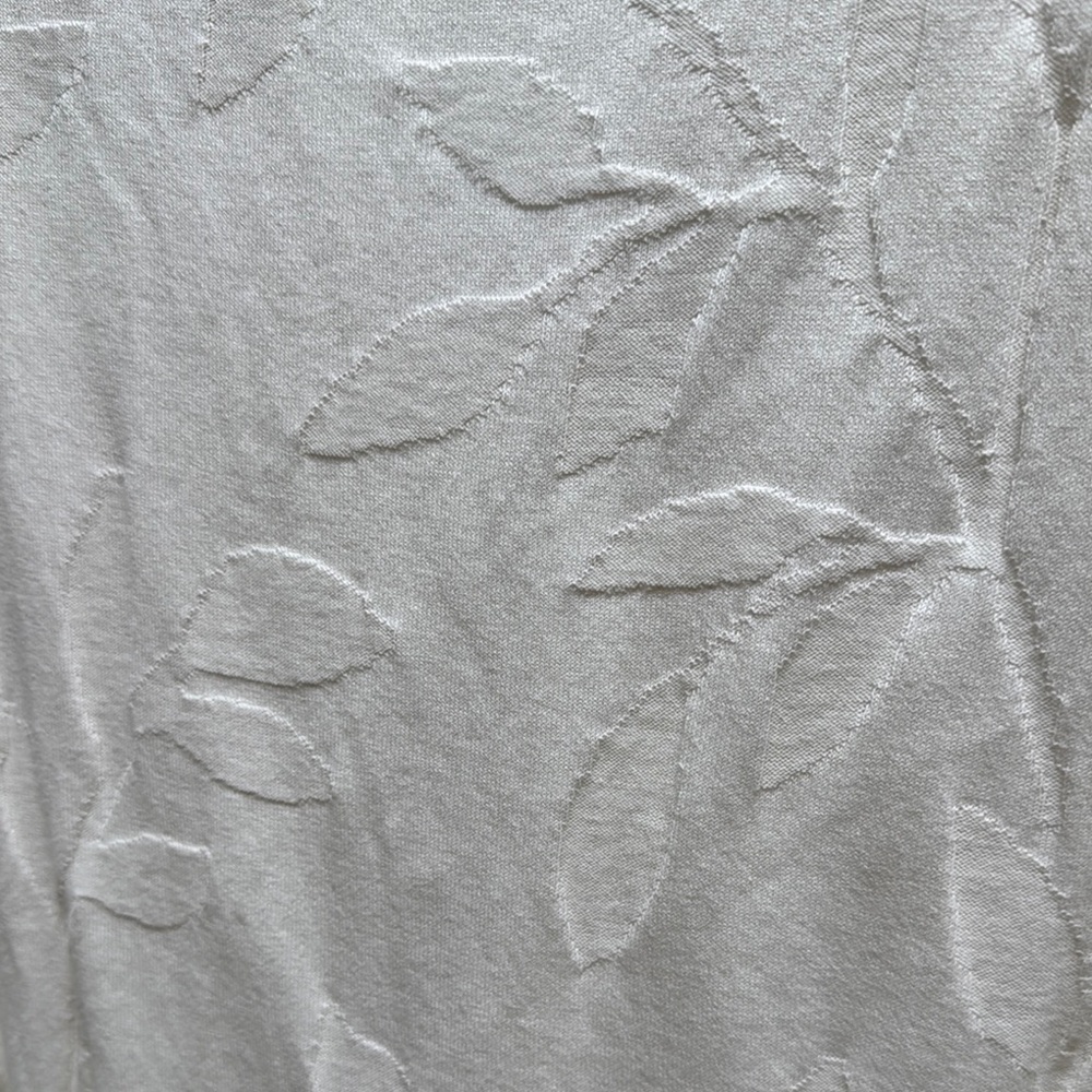 Zara Off-White Floral Knit Fabric Short Sleeved Button up Shirt - Picture 8 of 8